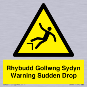 Rhybudd Gollwng Sydyn Warning Sudden Drop